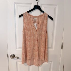 Joie Aruna pink silk snakeskin sleeveless blouse NWT